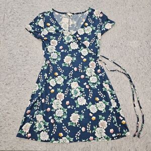 Aeropostale [ Use / Small ] Florial Navy Blue Boho Dress